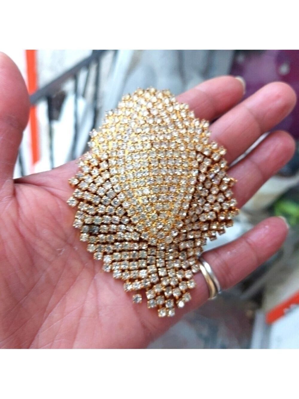 Vintage Waterfall Crystal Brooch